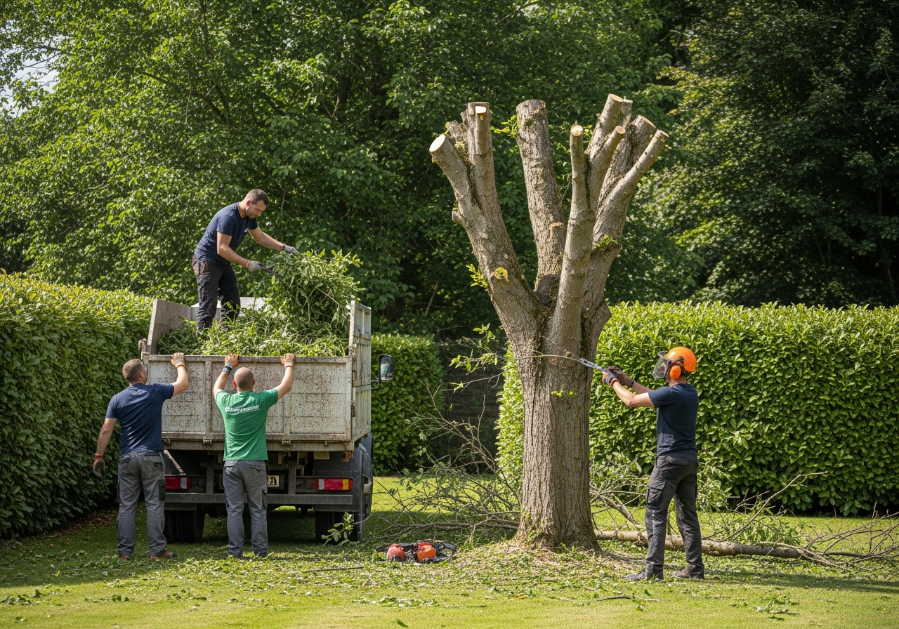 Broyage de branches après élagage à Ifs